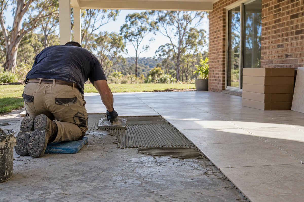 Illustrative photo for Outdoor, alfresco and pool tiling in Albury